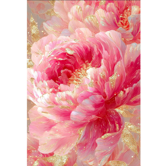 Golden Peony - 9CT Stamped Cross Stitch 60*85CM(Jun He Brand)