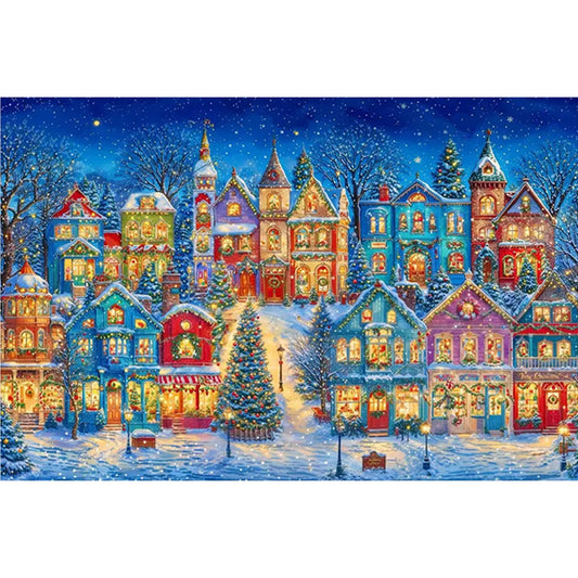 Christmas Starry Night - 9CT Stamped Cross Stitch 130*95CM(Jun He Brand)