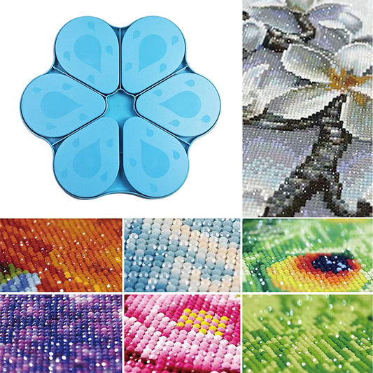 6PCS Diamond Art Trays Cat Paw Diamond Painting Organizer for DIY Crafts (Blue)