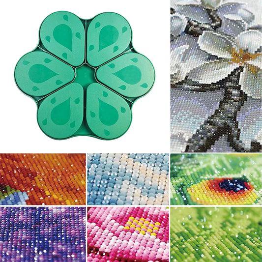 6PCS Diamond Art Trays Cat Paw Diamond Painting Organizer for DIY Crafts (Green)