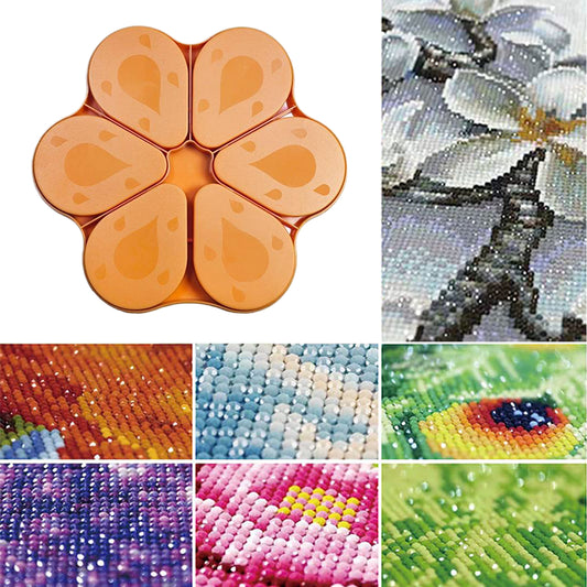 6PCS Diamond Art Trays Cat Paw Diamond Painting Organizer for DIY Crafts(Orange)