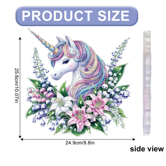 Unicorn 2D Flat DIY Acrylic Diamond Painting Pendant Kits Home Wall Window Decor