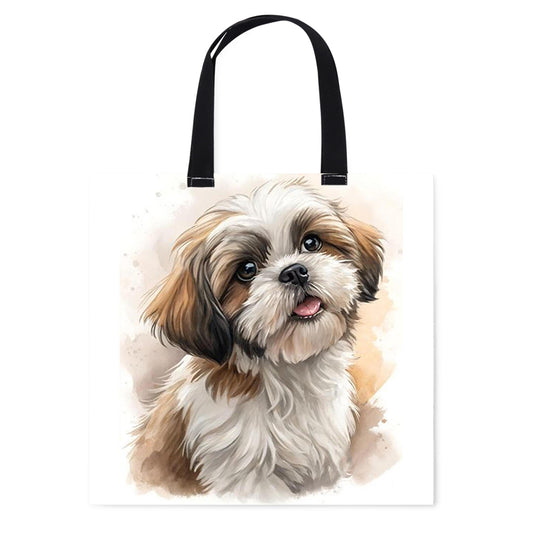 Shih Tzu Canvas Tote Bag Embroidery Kit 11CT Print 40x40cm for Beginners Adults