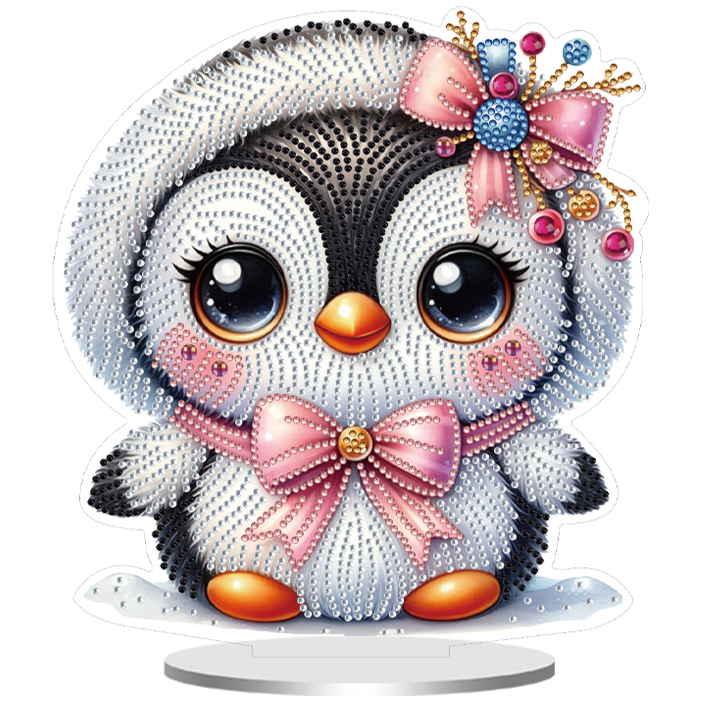 2D Flat Penguin DIY Diamond Painting Tabletop Ornaments Kit for Home Decor Gift