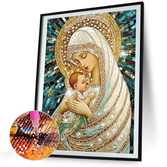Madonna And Child - Special Shaped Drill Diamond Painting 30*40CM
