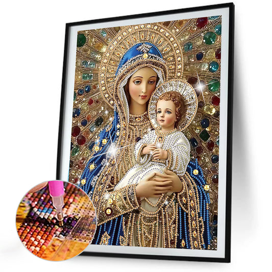 Madonna And Child - Special Shaped Drill Diamond Painting 30*40CM