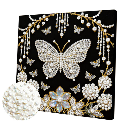 Butterfly - DIY Pearl Gem Art Diamond Painting Kits With Framefor Home Decor -25x25cm