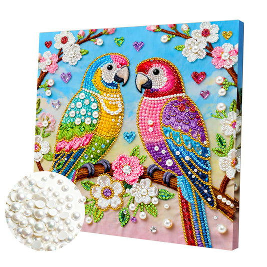 Pair Of Birds - DIY Pearl Gem Art Diamond Painting Kits With Framefor Home Decor -25x25cm