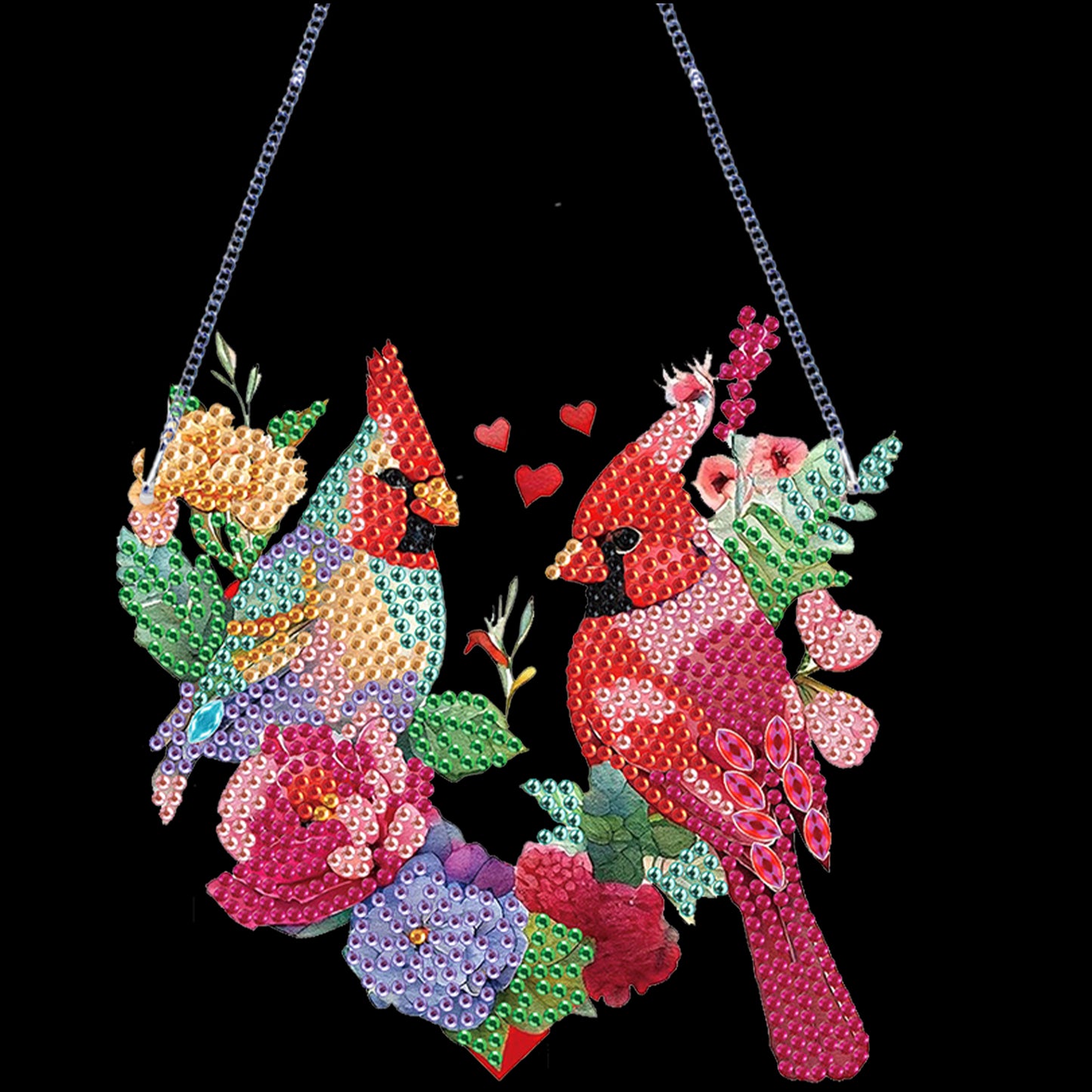 4Pcs Bluebird Cardinal 2D Flat DIY Diamond Painting Kit Home Crystal Art Pendant