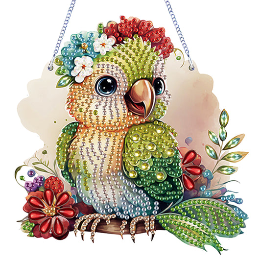 4Pcs Flower Bird 2D Flat DIY Diamond Painting Kit Home Wall Crystal Art Pendant