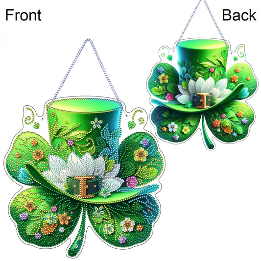 St Patricks Day 1 DIY 2D Flat Acrylic Diamond Painting Dots Pendant for Adults