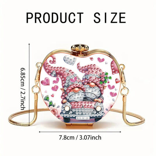 Two Goblins DIY Acrylic Love Art Diamond Painting Coin Purse w/ Chain for Women