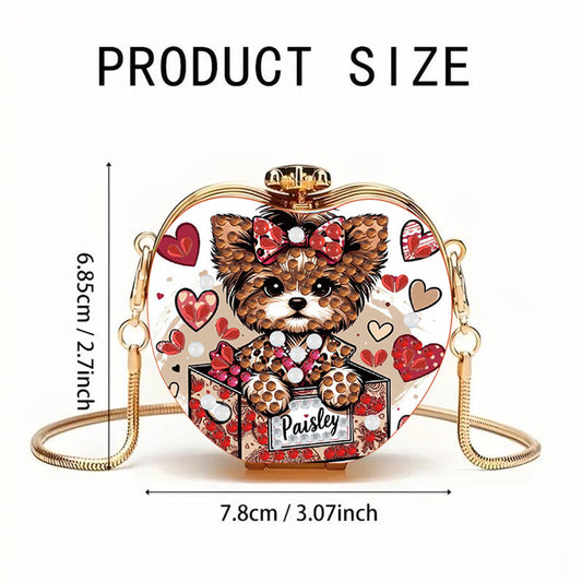 Dog DIY Acrylic Love Art Diamond Painting Coin Purse with Chain for Women Girl