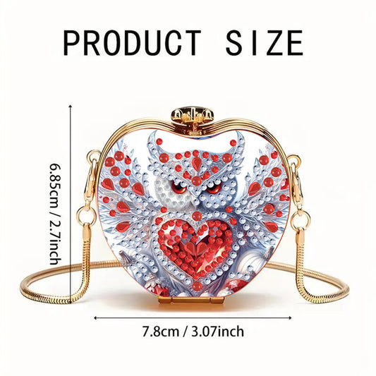 Owl DIY Acrylic Love Art Diamond Painting Coin Purse with Chain for Women Girls