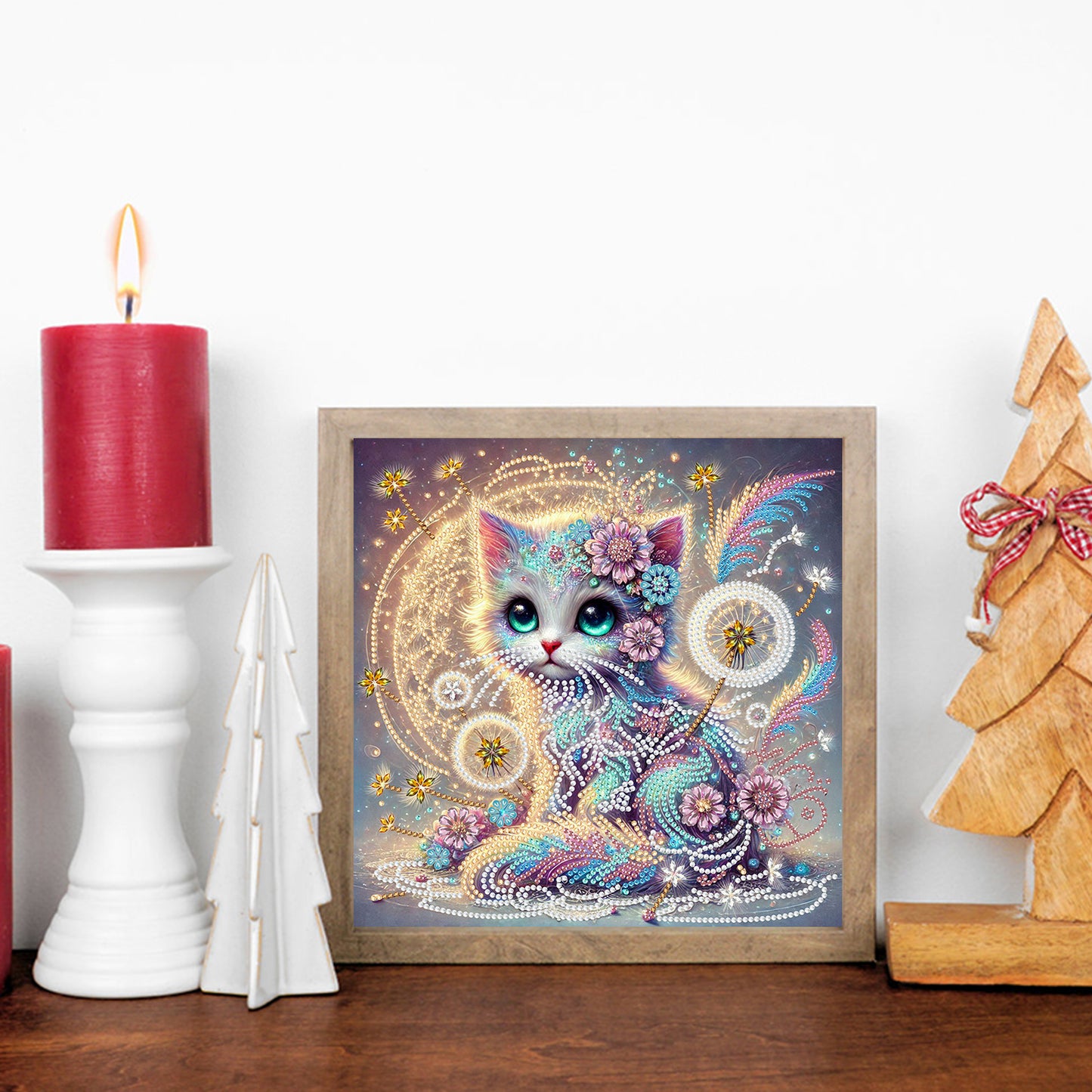 Dandelion Cat - Special Shaped Drill Diamond Painting 30*30CM