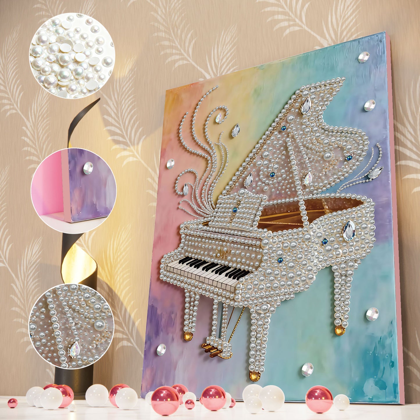 Piano - DIY Pearl Gem Art Diamond Painting Kits With Framefor Home Decor -30x40cm