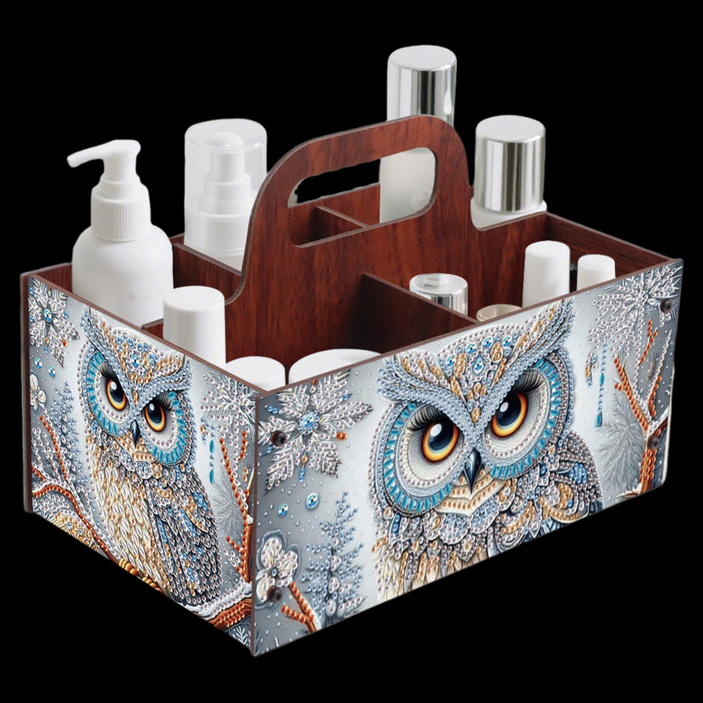 Owl DIY Wooden Diamond Art Painting Storage Box with Handheld Home Decor