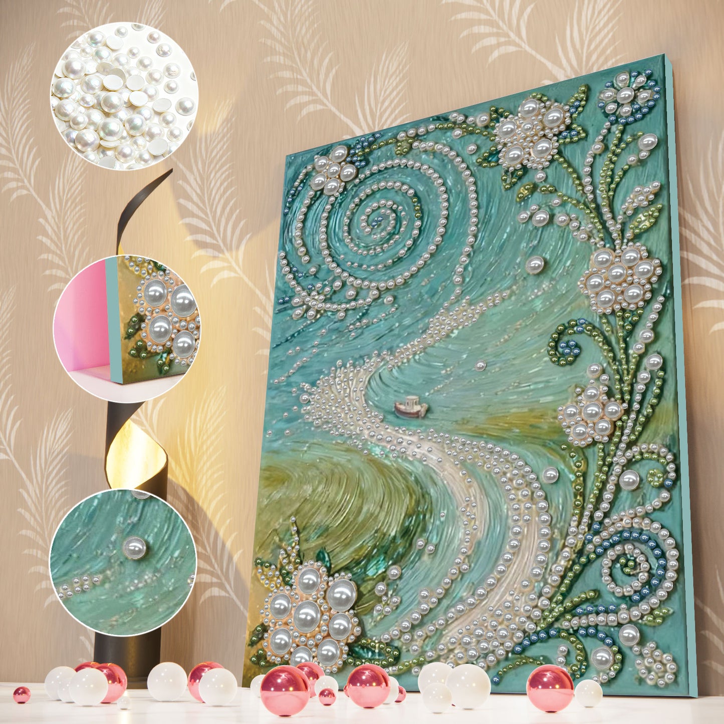 Garden Path - DIY Pearl Gem Art Diamond Painting Kits With Framefor Home Decor -30x40cm