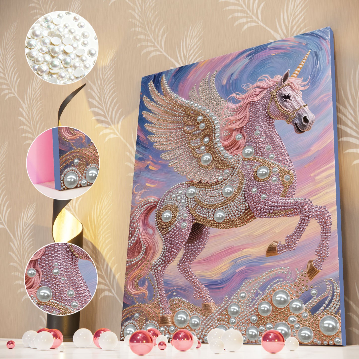 Unicorn - DIY Pearl Gem Art Diamond Painting Kits With Framefor Home Decor -30x40cm