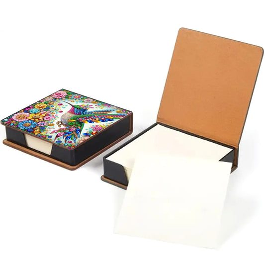 Bird PU DIY 5D Diamond Painting Note Box (160 Blank Notepads) for Office Home