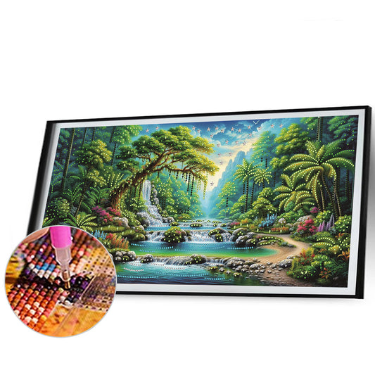 Dream Lake Landscape - Special Shaped Drill Diamond Painting 60*30CM