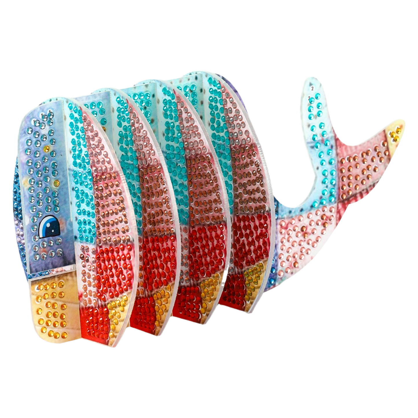 Whale 5D DIY Animal Pattern Diamond Painting Coasters Kits with Holder for Home