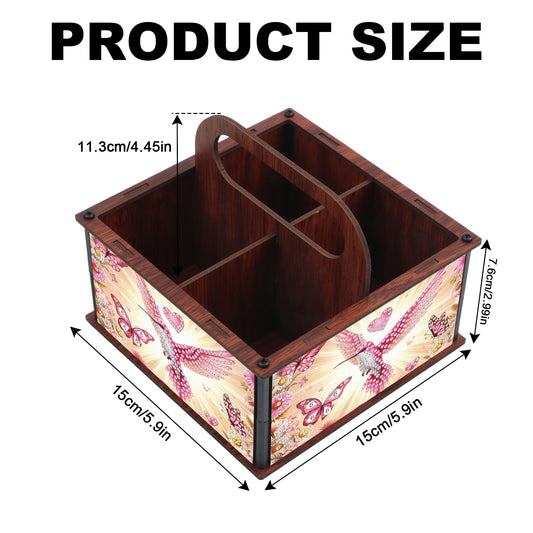 DIY Hummingbird Wooden Diamond Painting Handheld Storage Box Kit Tabletop Decor