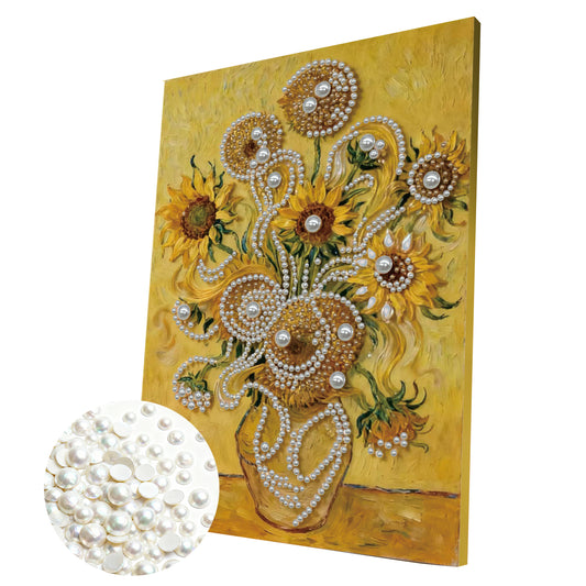 Sunflower - DIY Pearl Gem Art Diamond Painting Kits With Framefor Home Decor -30x40cm