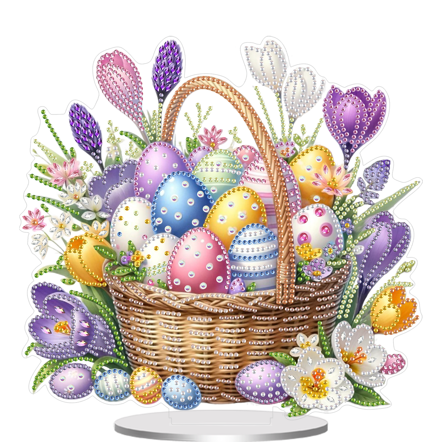 2D Flat Happy Easter DIY Acrylic Diamond Painting Ornament Kit Home Office Decor