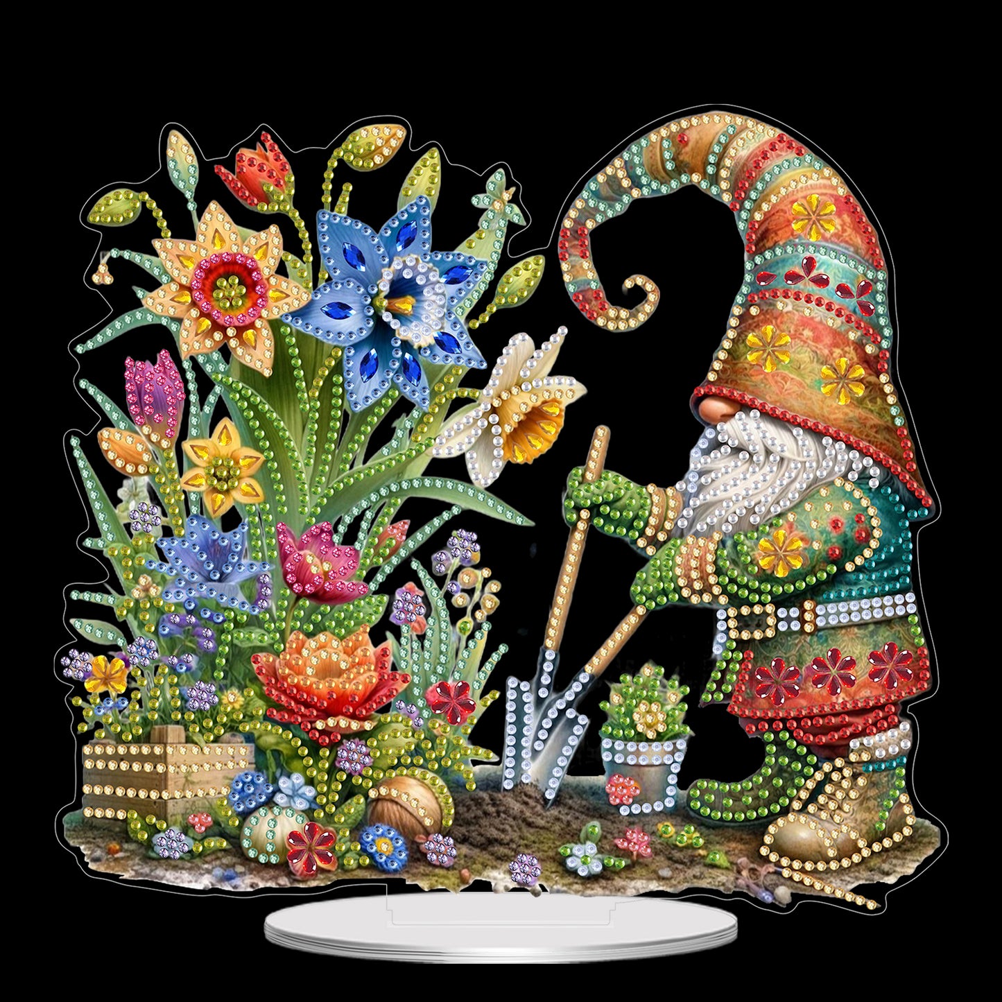 2D Flat Flowers Goblins DIY Acrylic Diamond Painting Ornaments Kit Home Decor