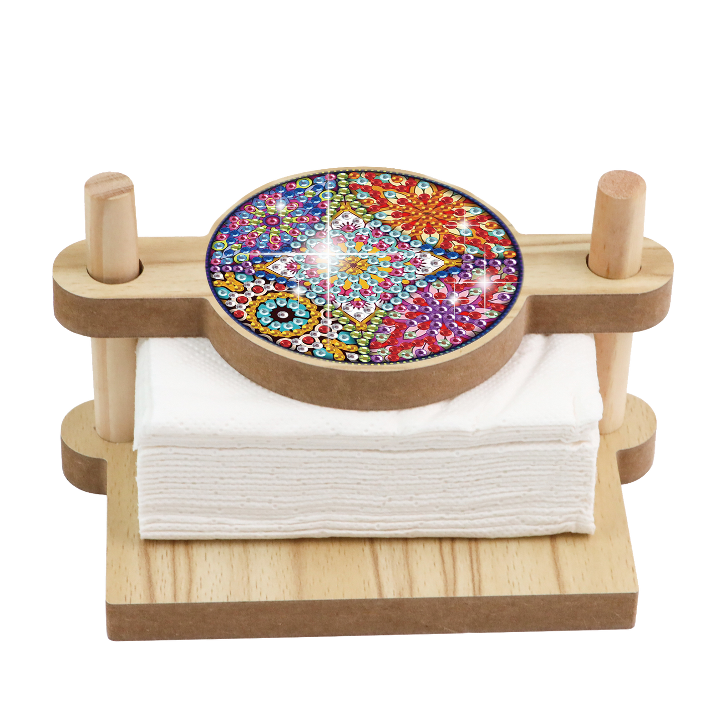 Datura DIY Wooden Diamond Art Paper Towel Holder Unique Gift for Friends Family