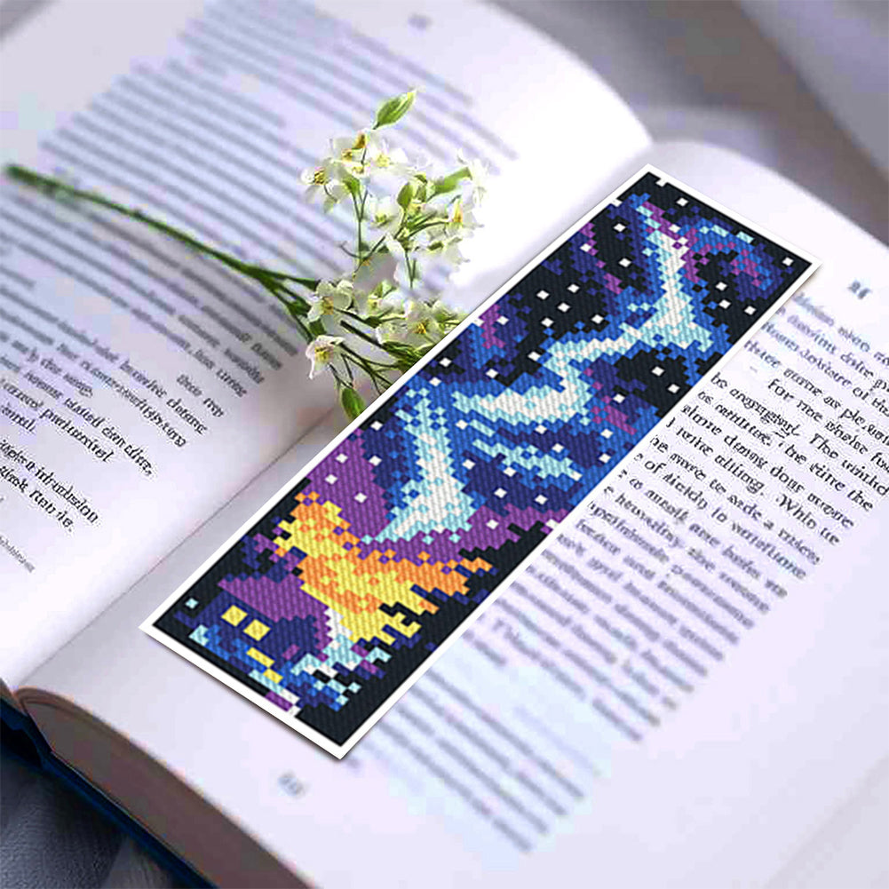 6Pcs Landscape DIY Cotton Single-Sided Stamped Needlepoint Bookmark Kit 47x28cm