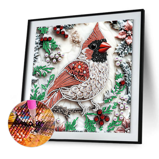 Red Cardinal - Special Shaped Drill Diamond Painting 30*30CM
