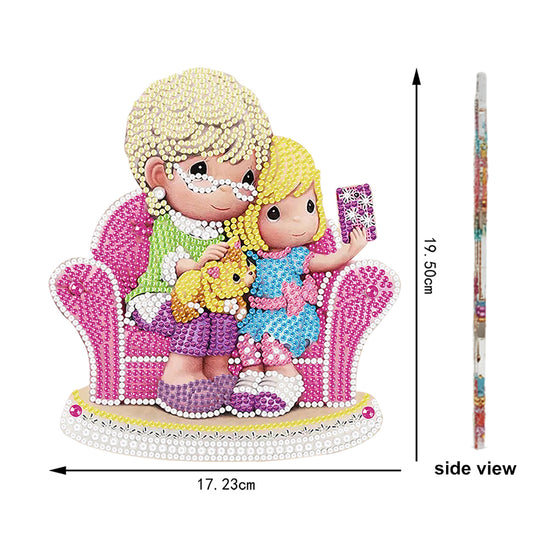 Sofa Girl DIY 2D Flat Acrylic Desktop Diamond Art Kit Single-Sided Home Decor