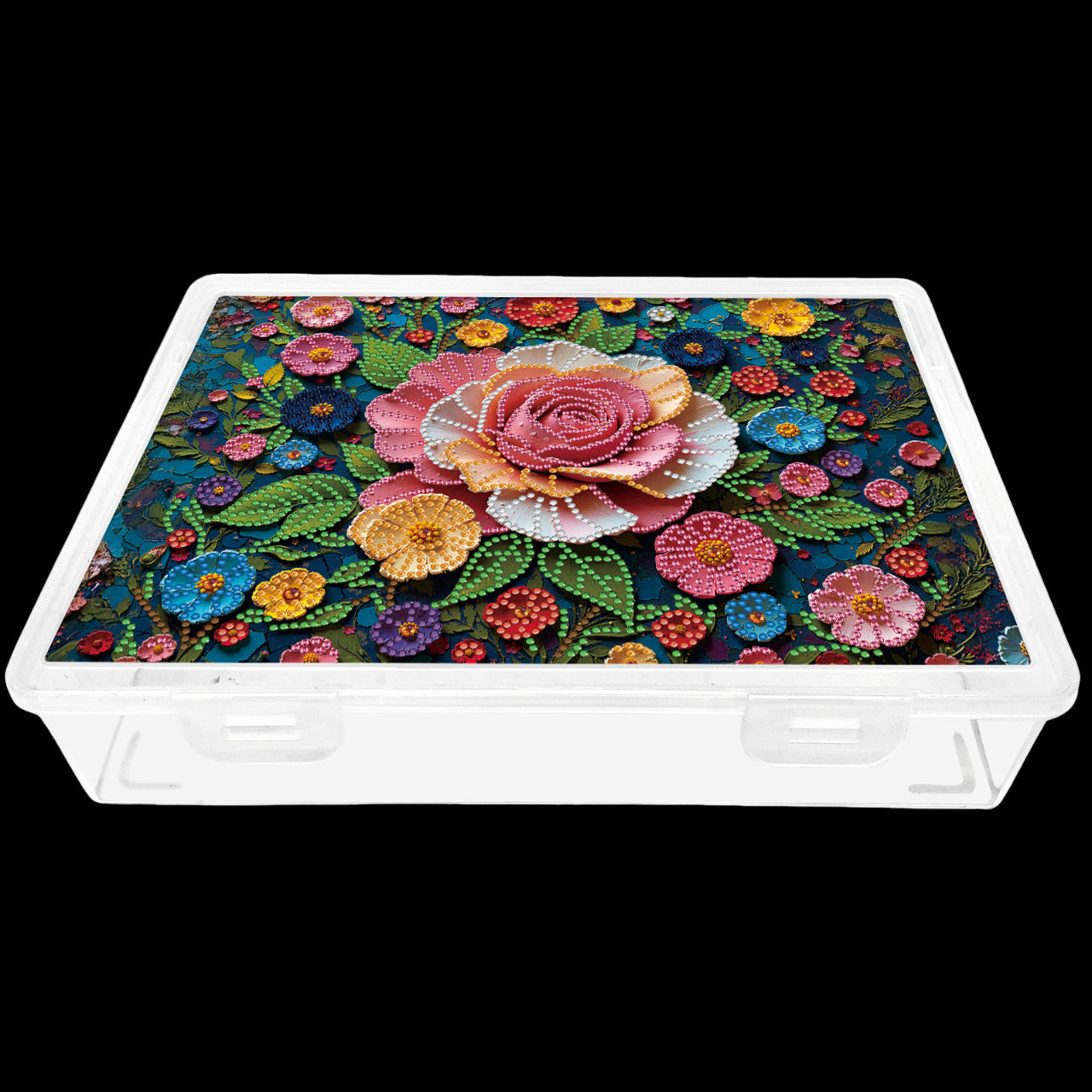 DIY Rose Pattern Diamond Painting Kit Storage Box for Handicraft Enthusiast Gift