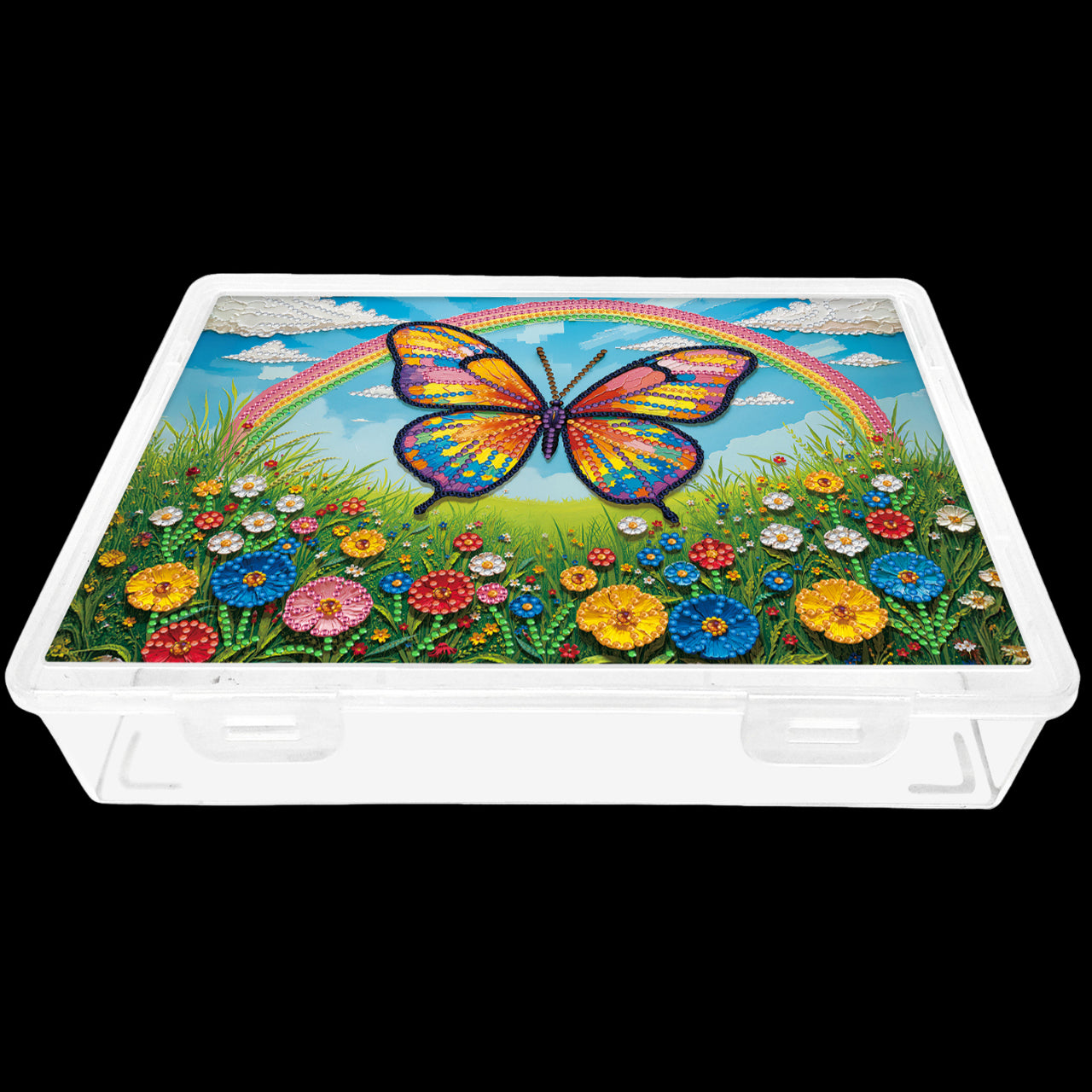 DIY Rainbow Butterfly Pattern Diamond Painting Kit Storage Boxr for Adult Beginn