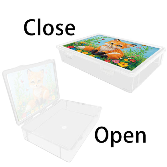 DIY Fox Pattern Diamond Painting Kit Storage Box for Handicraft Enthusiast Gift