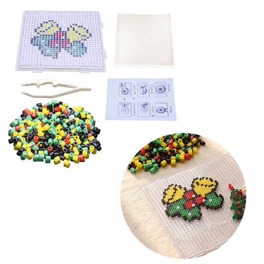 Christmas Bell DIY 5mm Fuse Beads Kit Including Pegboards and Ironing Paper Melty Beads Set Safety