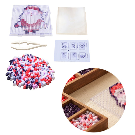 Christmas Santa Claus DIY 5mm Fuse Beads Kit Including Pegboards and Ironing Paper Melty Beads Set Safety