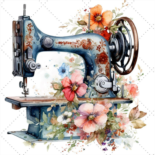 Sewing Machine 30*30CM(Canvas) Full Round Drill Diamond Painting