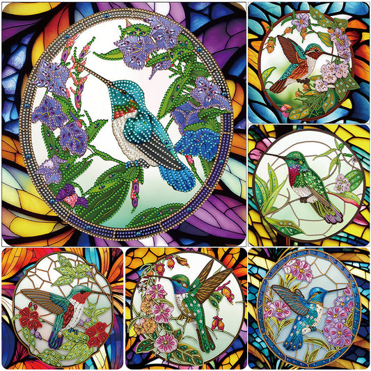 Hummingbird Glass Painting - Special Shaped Drill Diamond Painting 30*30CM