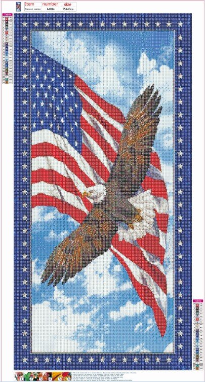 Eagle Flag - Full Round Drill Diamond Painting 75*40CM