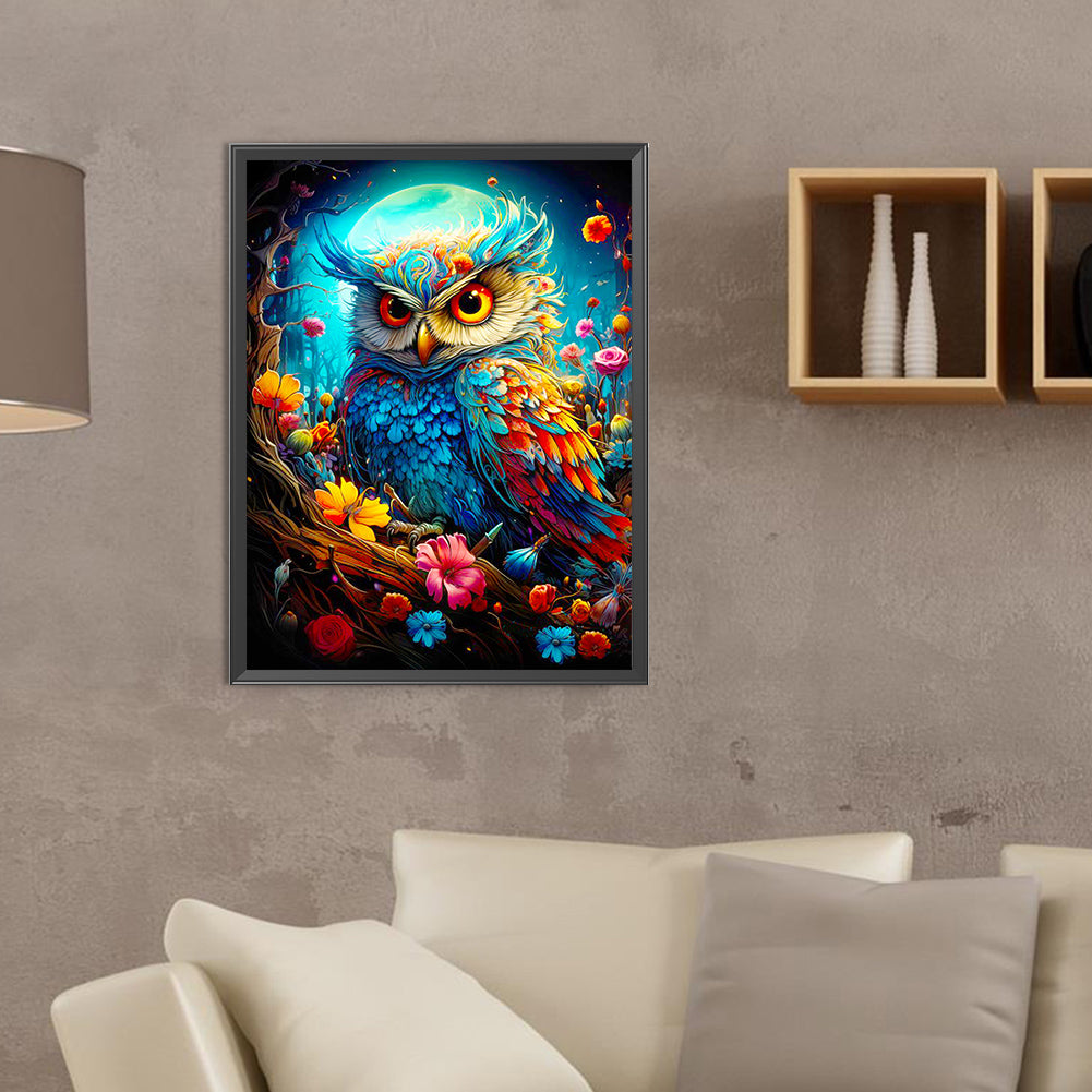 Owl - Full Round Drill Diamond Painting 30*40CM