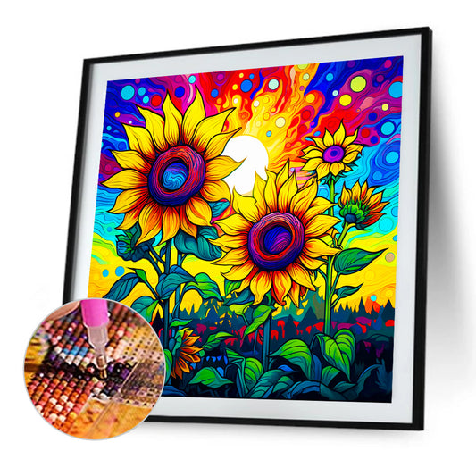 Colorful Sunflower - Full Round Drill Diamond Painting 40*40CM