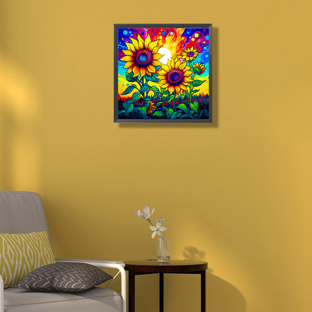 Colorful Sunflower - Full Round Drill Diamond Painting 40*40CM