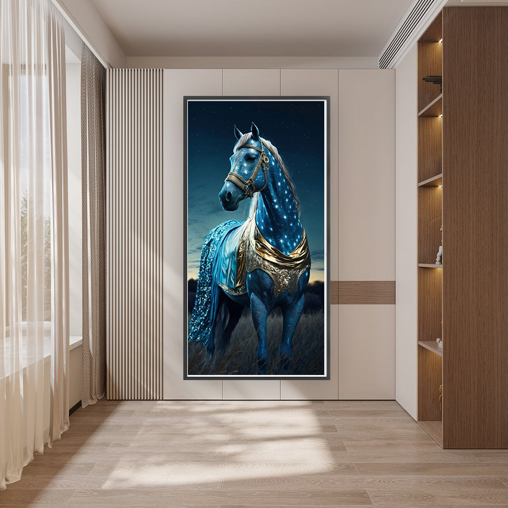 Green Horse - 11CT Stamped Cross Stitch 40*80CM