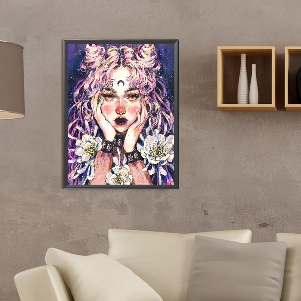 Water Moon - Full Round Drill Diamond Painting 30*40CM