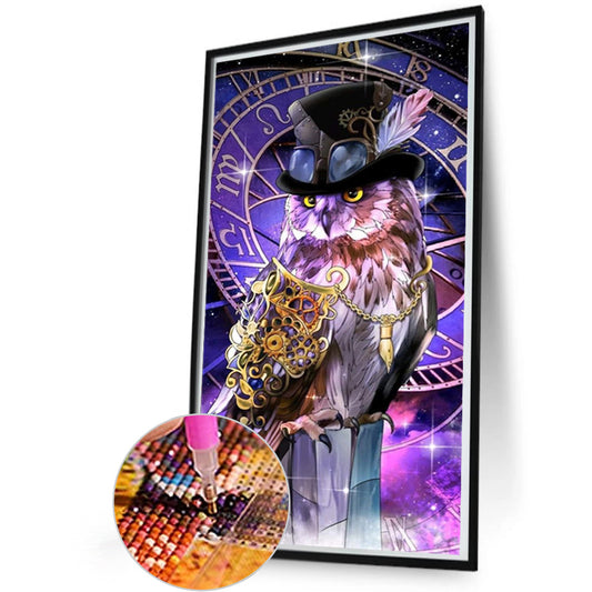 Owl - Full Round Drill Diamond Painting 30*60CM