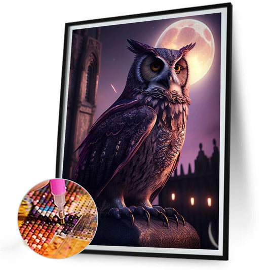 Owl - Full Round Drill Diamond Painting 30*40CM