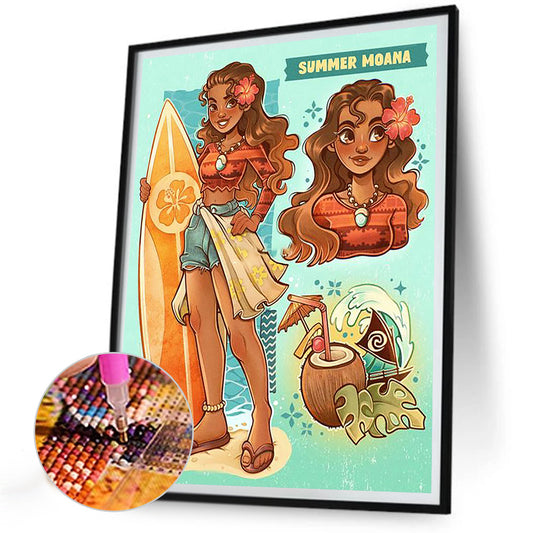 Princess Moana - Full Round Drill Diamond Painting 30*40CM